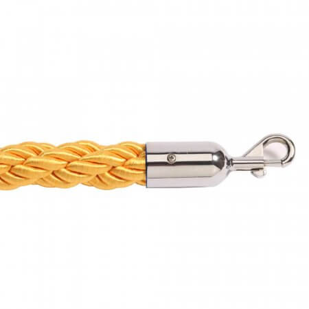 Gold Twisted Barrier Rope with Chrome Ends