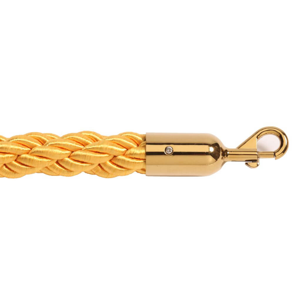 Gold Twisted 180cm and 240cm Barrier Rope with Gold Ends Braccio.co.uk