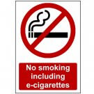 No Smoking Including E-Cigarettes Sign