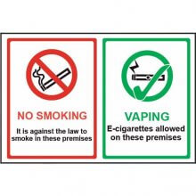 No Smoking - Vaping E-cigarettes Allowed Sign