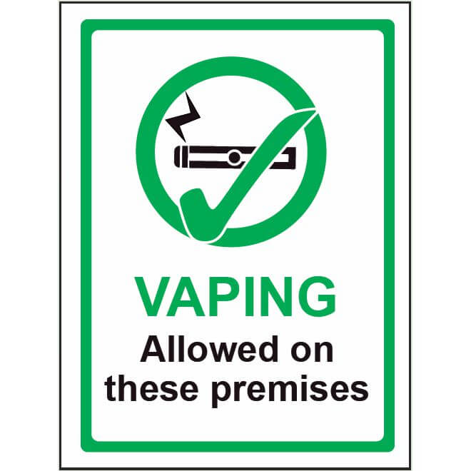 Vaping Allowed Sign Self Adhesive Vinyl Braccio.co.uk
