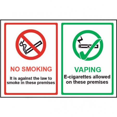 No Smoking Vaping Allowed Sign - Self Adhesive Window Sign