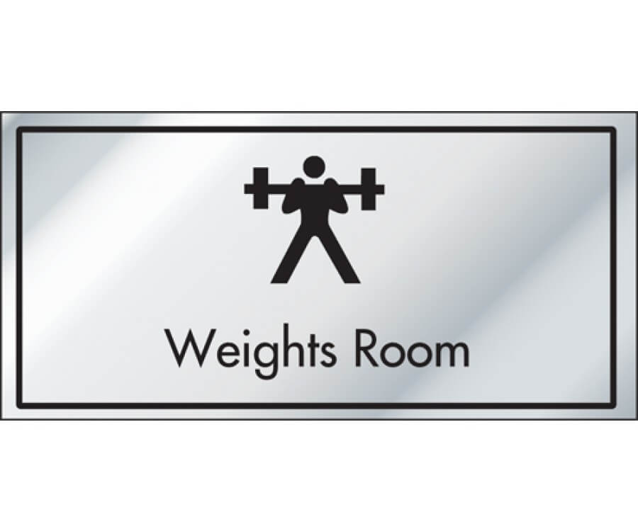 Weights Room Information Door Sign