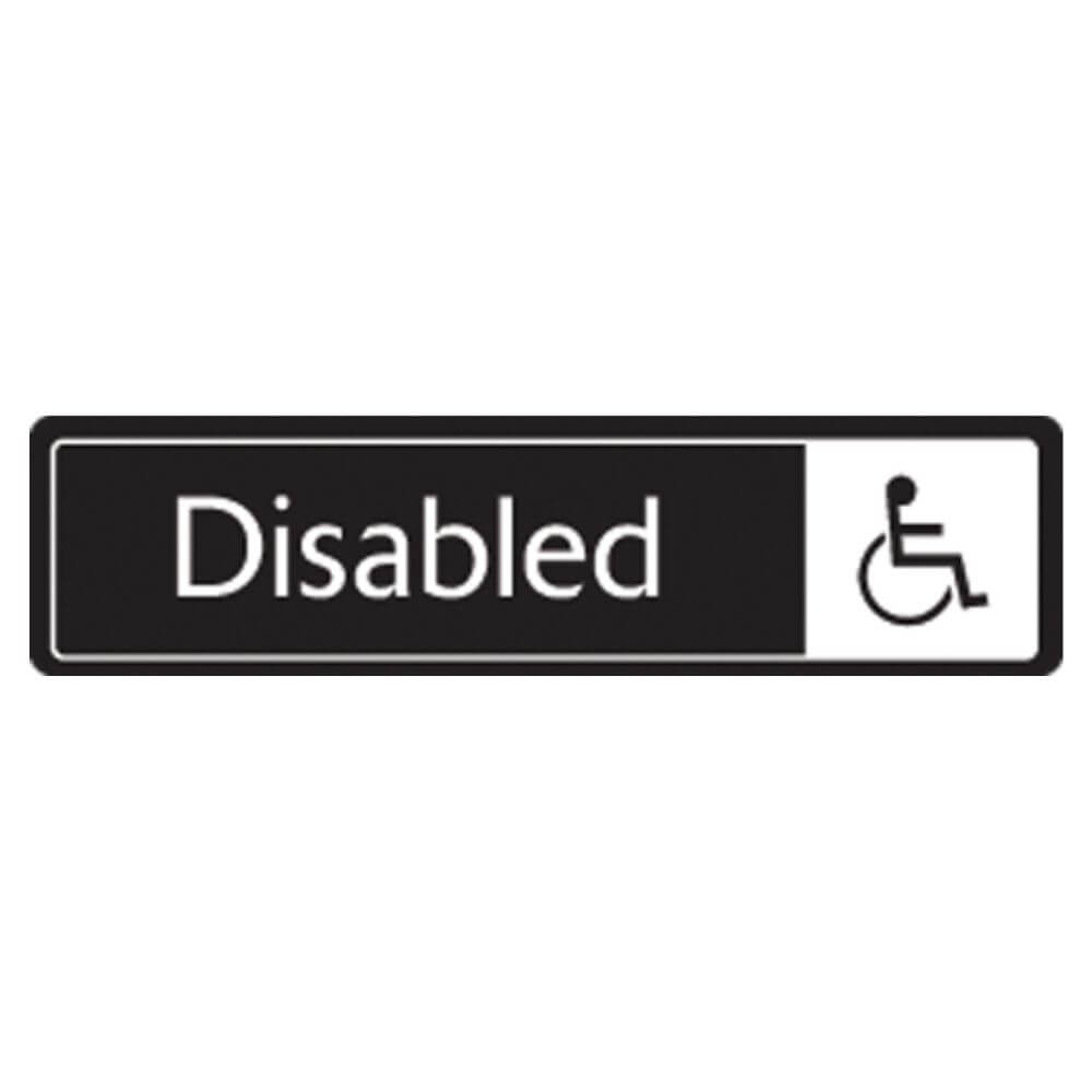 White on Black Aluminium Disabled Toilets Signs