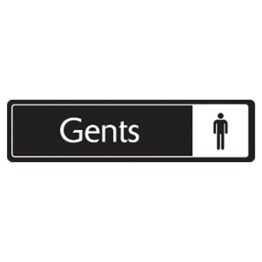 White on Black Aluminium Gents Toilet Printed Aluminium Signs