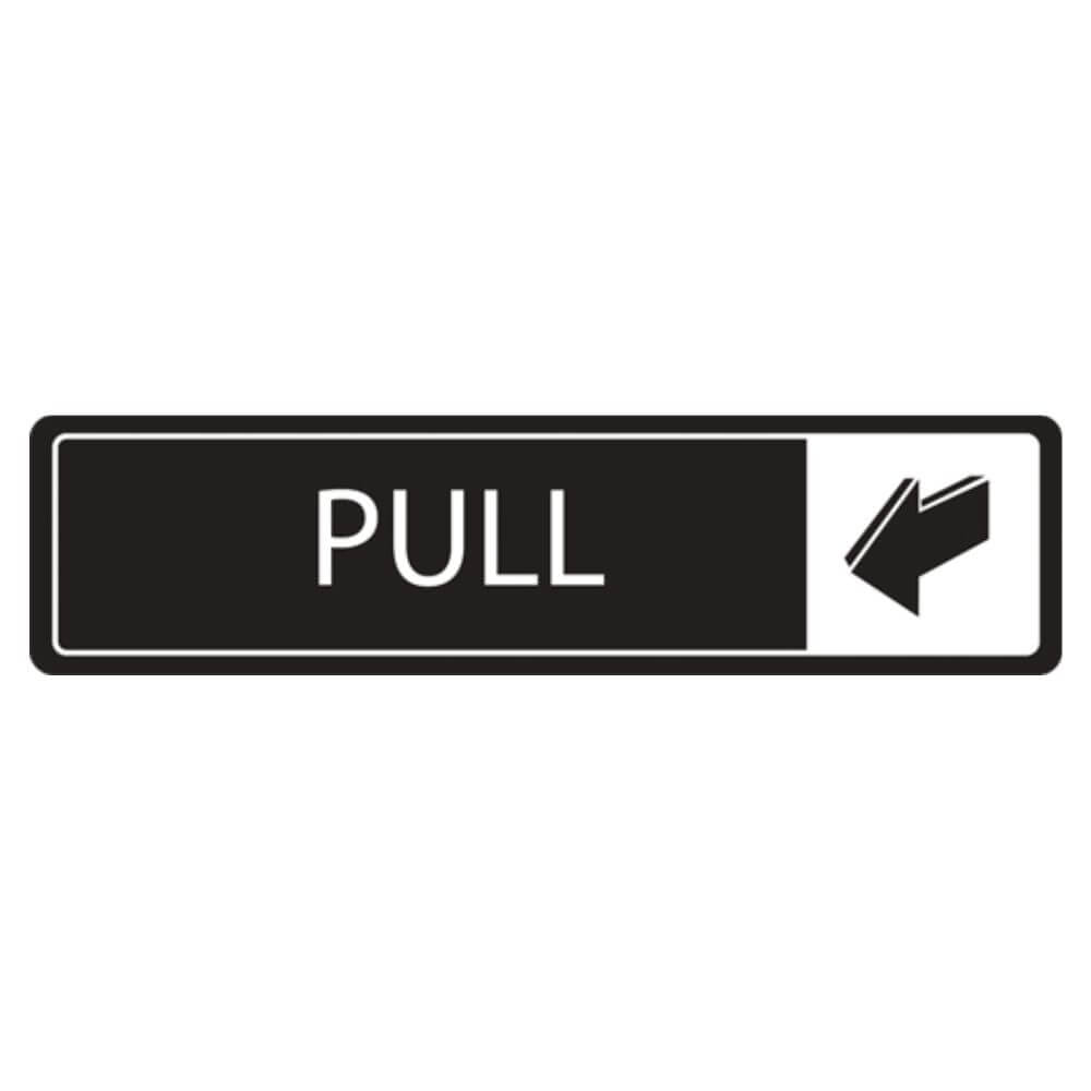 White on Black Engraved Aluminium Pull Signs