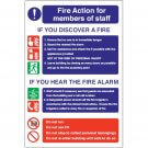 Self Adhesive Vinyl - Fire Action Members Of Staff Sign
