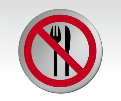 No Food Symbol Door Disc Signs