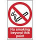 No Smoking Beyond this Point Sign