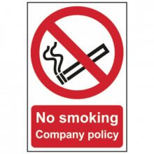 No Smoking Company Policy Sign