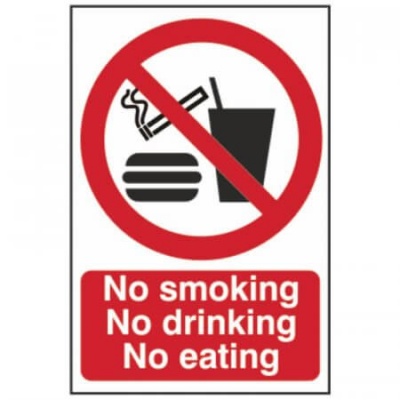 No Smoking No Drinking No Eating Sign