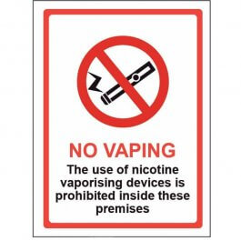 No Vaping Signs
