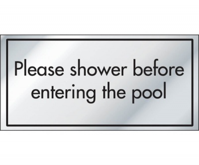 Please Shower Before Use Information Door Sign