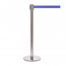 Premium Retractable Belt Barriers - Polished Steel