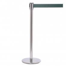 Premium Retractable Belt Barriers - Satin Steel