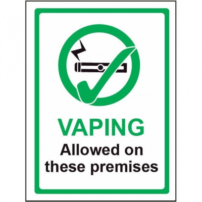 Vaping Allowed Sign - Self Adhesive Vinyl