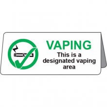 Designated Vaping Area - Tent Sign