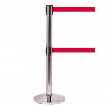 Twin Retractable Belt Barriers - Polished Stainless Post