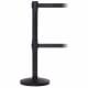 Twin Retractable Belt Barriers - Black Post