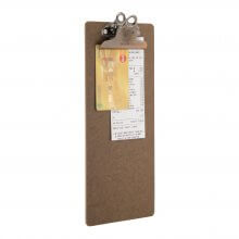 Vintage Styled Bill Presenter Clipboard with Bronze Fixed Clip
