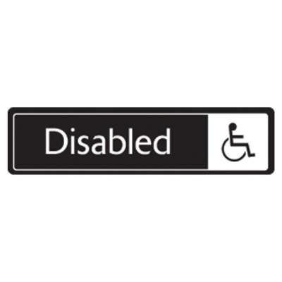 White on Black Aluminium Disabled Toilets Signs