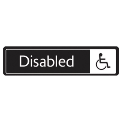 White on Black Engraved Aluminium Disabled Toilets Signs